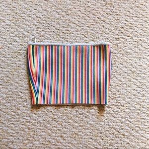 rainbow cropped tube top
